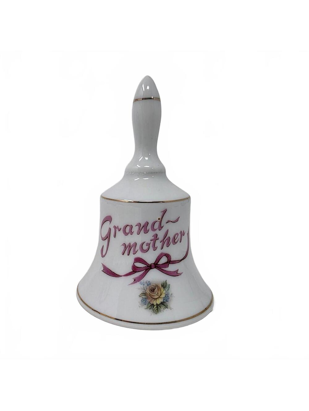 Vintage Papel Grandmother Porcelain Bell Made in Japan Gold Trim Gift
